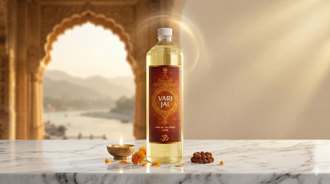 Pure Gangajal – A Sacred Connection to Prayagraj Sangam, Lab Tested & Trusted (1 Litre)