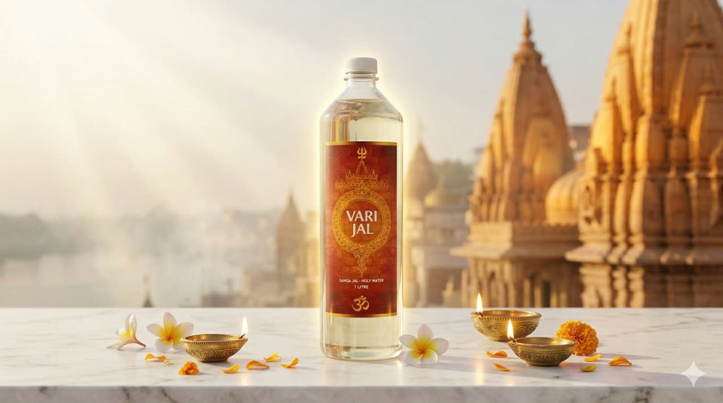 Pure Gangajal – A Sacred Connection to Prayagraj Sangam, Lab Tested & Trusted (1 Litre)